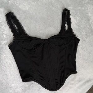 SHEIN Black Lace Trim Corset